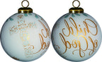 Yellow And White Glass Ball Ornament