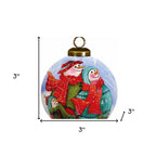 Snowman Family Bless Our Family Wordings Hand Painted Mouth Blown Glass Ornament