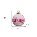 Pink And Red Glass Ball Ornament