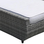 Nine Piece Outdoor Gray Wicker Multiple Chairs Seating Group Fire Pit Included with Gray Cushions