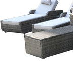 Twelve Piece Gray Wicker Multiple Chairs Seating Group With Fire Pit And Table