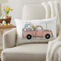 13" X 20" Pink and White Easter Egg Hunt Throw Pillow