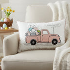 13" X 20" Pink and White Easter Egg Hunt Throw Pillow