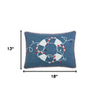13" X 18" Blue and White Christmas Throw Pillow
