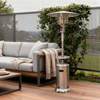 48000 BTU Silver Steel Propane Cylindrical Pole Standing Patio Heater