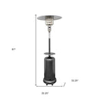 48000 BTU Silver Steel Propane Cylindrical Pole Standing Patio Heater