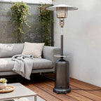 48000 BTU Silver Steel Propane Cylindrical Pole Standing Patio Heater