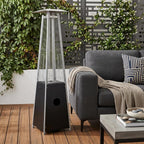 41000 BTU Black Steel Propane Triangular Pyramid Standing Patio Heater