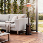 40000 BTU Bronze Steel Propane Cylindrical Pole Standing Patio Heater