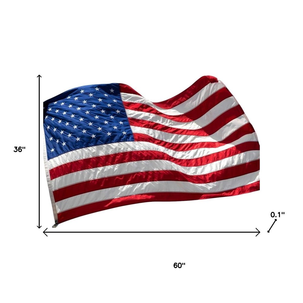 3' x 5' Red White And Blue Embroidered Nylon American Flag