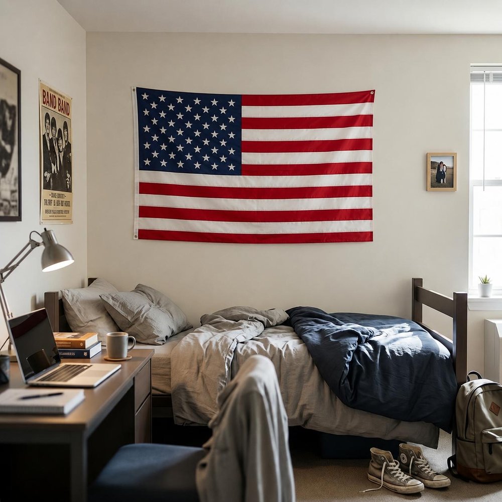 3' x 5' Red White And Blue Embroidered Nylon American Flag
