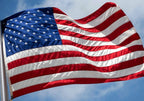 Set of Four Red White And Blue Embroidered Nylon American Flags