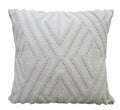 18" X 18" White Zippered Diamond Indoor Outdoor Throw Pillow