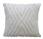 18" X 18" White Zippered Diamond Indoor Outdoor Throw Pillow