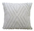 18" X 18" White Zippered Diamond Indoor Outdoor Throw Pillow