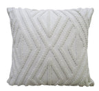 18" X 18" White Zippered Diamond Indoor Outdoor Throw Pillow