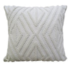 18" X 18" White Zippered Diamond Indoor Outdoor Throw Pillow