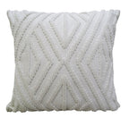 18" X 18" White Zippered Diamond Indoor Outdoor Throw Pillow