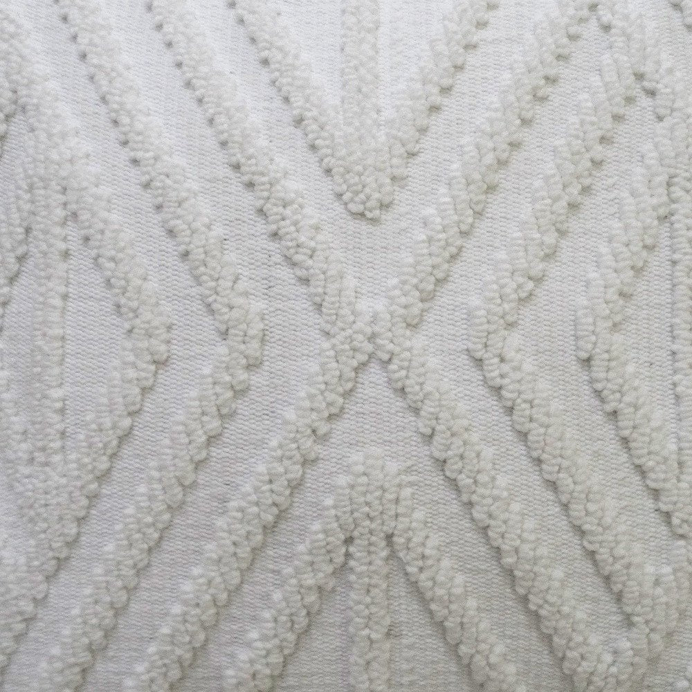 18" X 18" White Zippered Diamond Indoor Outdoor Throw Pillow