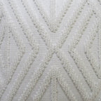 18" X 18" White Zippered Diamond Indoor Outdoor Throw Pillow