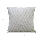 18" X 18" White Zippered Diamond Indoor Outdoor Throw Pillow