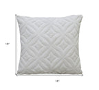 18"x18" White Indoor Outdoor Ogee Decorative Pillow