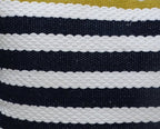 14" X 20" Black And Yellow Zippered Striped Indoor Outdoor Throw Pillow