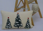 14" X 24" Red And Green Zippered Cotton Blend Christmas Tree Throw Pillow