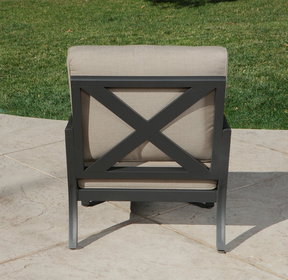 Six Piece Gray Metal Sectional Seating Group With Table