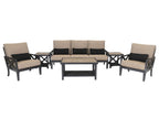 Six Piece Gray Metal Sectional Seating Group With Table