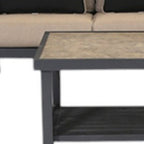 Six Piece Gray Metal Sectional Seating Group With Table