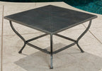 Five Piece Black and Gray Metal Outdoor Patio Set With Table