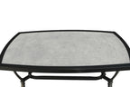 Four Piece Black and Light Gray Metal Outdoor Patio Set With Table