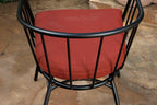 Three Piece Black and Red Metal Two Person Seating Group With Table