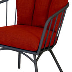 Three Piece Black and Red Metal Two Person Seating Group With Table
