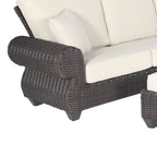 Four Piece Brown and White Wicker Sectional Seating Group