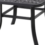 24" Black Square Metal Outdoor Bistro Table with Umbrella Hole