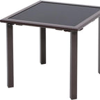 18" Black Square Glass Outdoor Side Table
