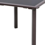 18" Black Square Glass Outdoor Side Table