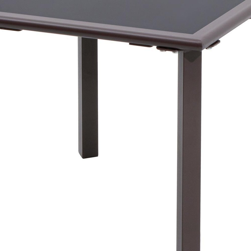 18" Black Square Glass Outdoor Side Table
