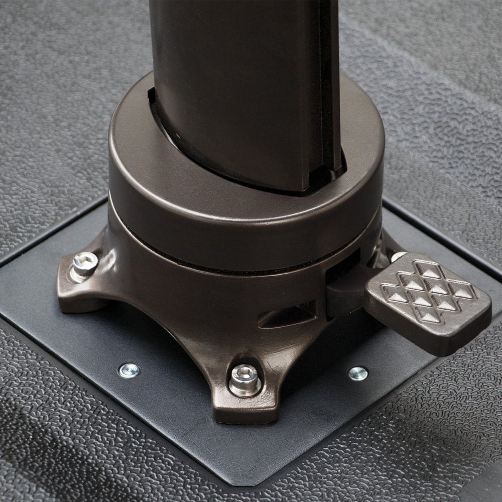 13' Black Polyester Rectangular Tilt Cantilever Patio Umbrella with Stand