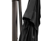 13' Black Polyester Rectangular Tilt Cantilever Patio Umbrella with Stand