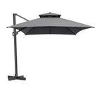 13' Gray Polyester Rectangular Tilt Cantilever Patio Umbrella with Stand