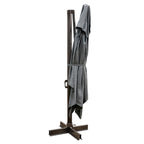 13' Gray Polyester Rectangular Tilt Cantilever Patio Umbrella with Stand