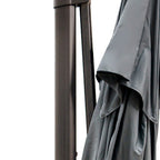 13' Gray Polyester Rectangular Tilt Cantilever Patio Umbrella with Stand