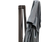 13' Gray Polyester Rectangular Tilt Cantilever Patio Umbrella with Stand