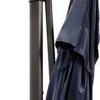 13' Navy Blue Polyester Rectangular Tilt Cantilever Patio Umbrella with Stand