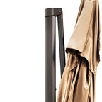 13' Tan Polyester Rectangular Tilt Cantilever Patio Umbrella with Stand