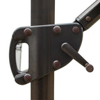 10' Tan Polyester Square Tilt Cantilever Patio Umbrella with Stand