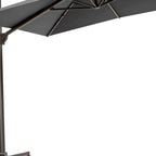 11' Gray Polyester Round Tilt Cantilever Patio Umbrella with Stand